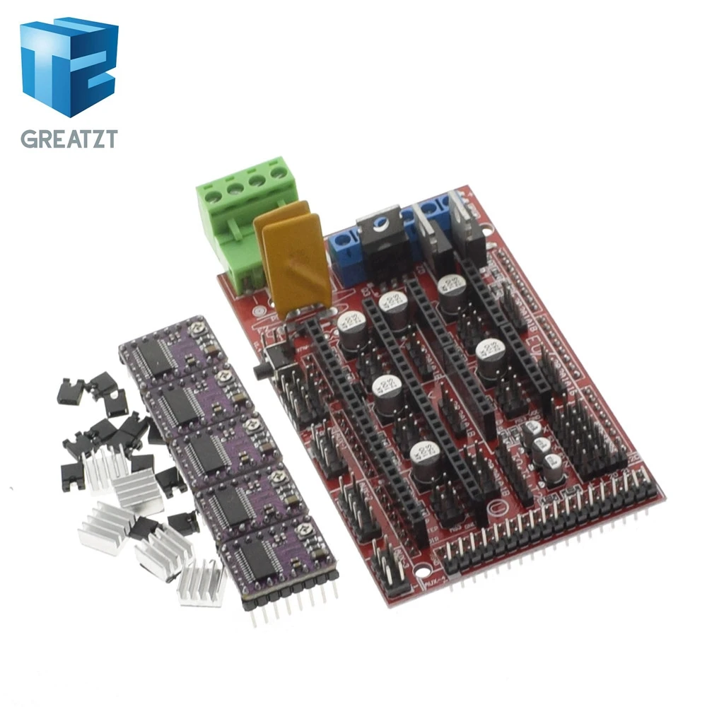 Greatzt 3D принтеры 1 шт. Mega 2560 R3 + пандусы 4 панель управления 5 DRV8825 шаговым двигателем