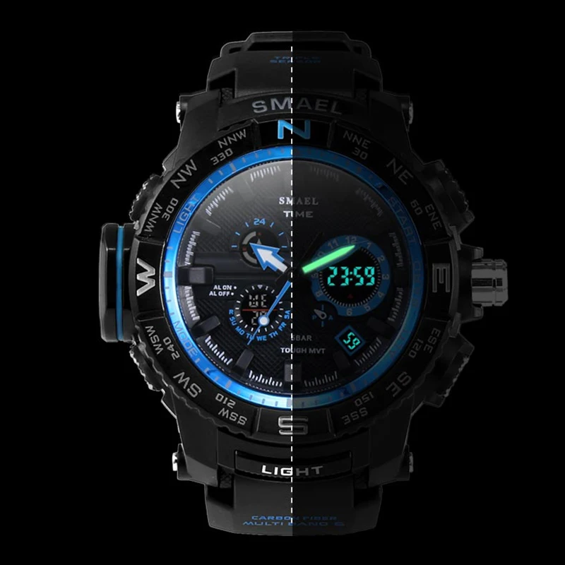 Tanie SMAEL Sport zegarek męski zegarek moda Relogio Masculino Sport zegarki kwarcowe 1531 zegar mężczyźni podwójny czas mężczyzna S zegarek odporny na wstrząsy