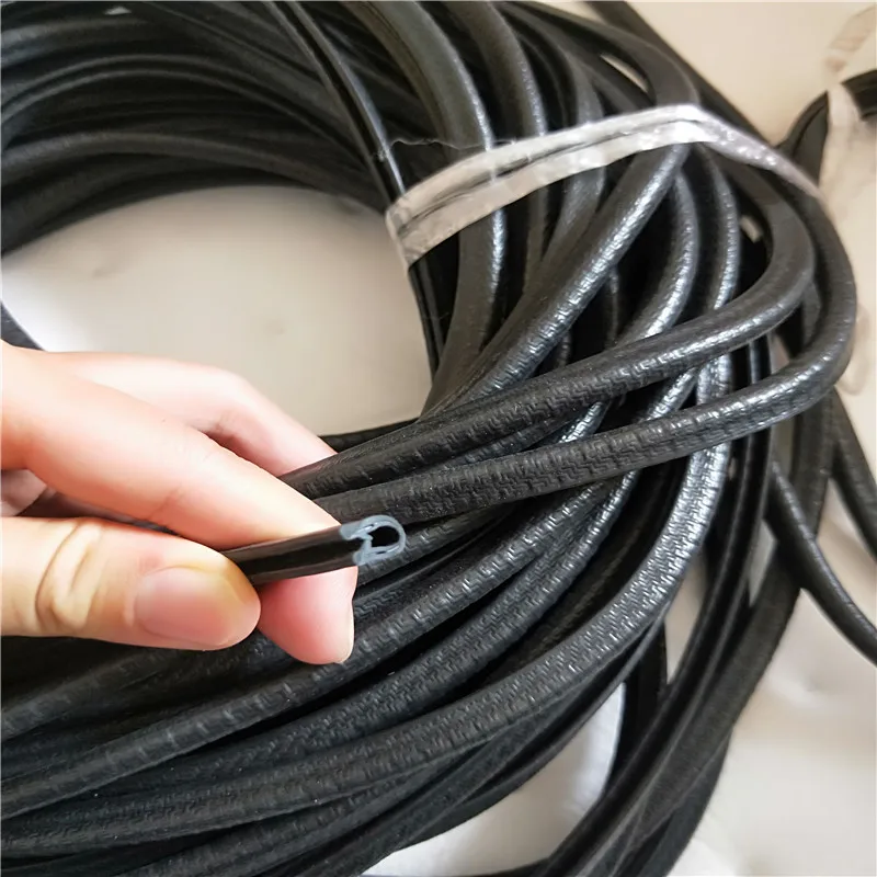 

10M U Channel BLACK Rubber Edge Trim Seal Strip W/ Metal Inside Car Door Window Truck Noise Control Moulding Protector Guard
