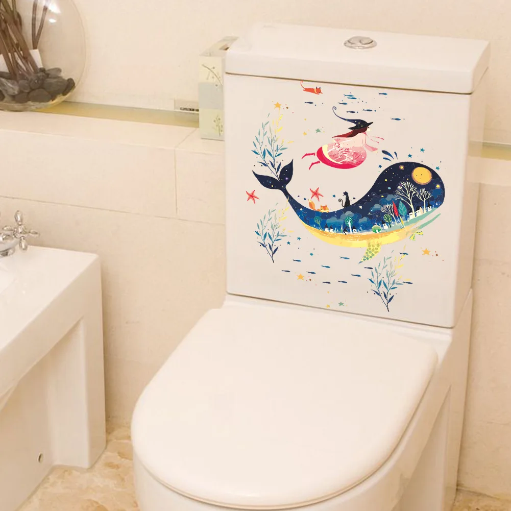 

New DIY Mural Bathroom Decor 3D Toilet Seat Wall Sticker PVC Art Wallpaper Removable Bathroom Decals bathroom Stickers for home