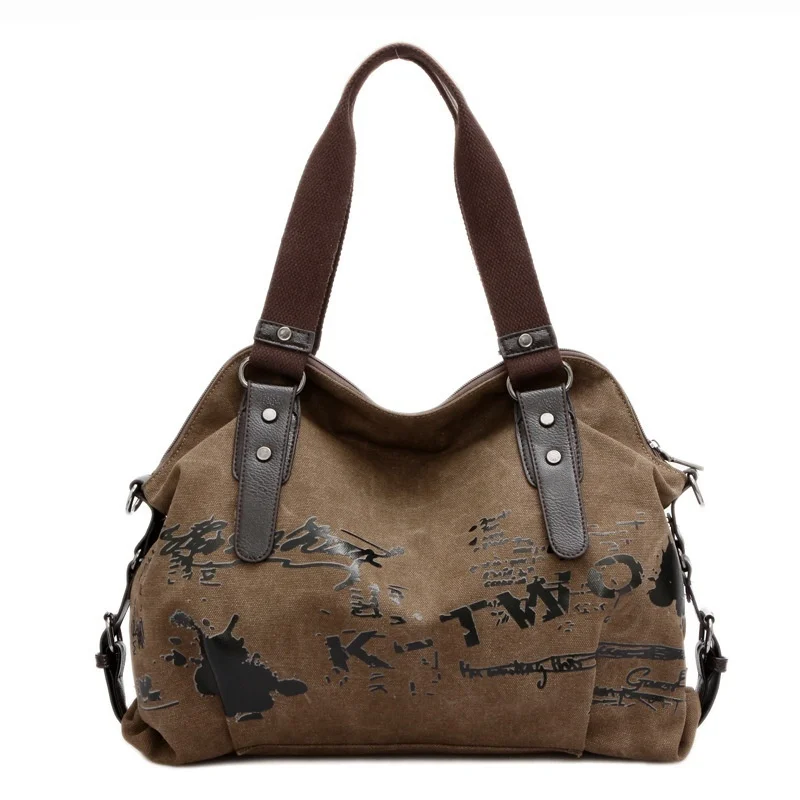 Для женщин Письмо Цветочный Принт Холст Sutdent сумка уличный стиль складная сумка сумки Crossbody Bag