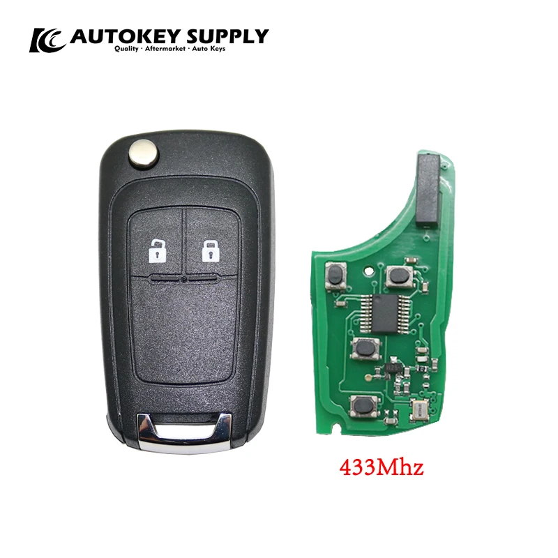 

Car-styling Flip key Modified For Chevrolet 2 buttons remote key 433Mhz AKGMC405