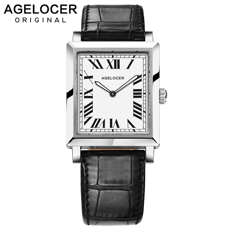Швейцарские роскошные часы Agelocer Топ бренд кожаный ремень кварцевые часы квадратные водонепроницаемые аналоговые женские часы с подарочной коробкой