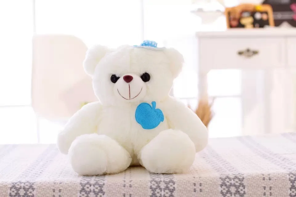 New hot 36 cm colorful glowing teddy bear luminous plush toy for Girl Children's Baby Birthday Gift Send Kids Lovely Soft Toy