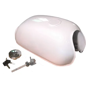 

New Motorcycle Parts Full White Universal 6L Gal Capacity Fuel Tank Dominator Gas For Honda Retro Cafe Racer Tank Jialing70