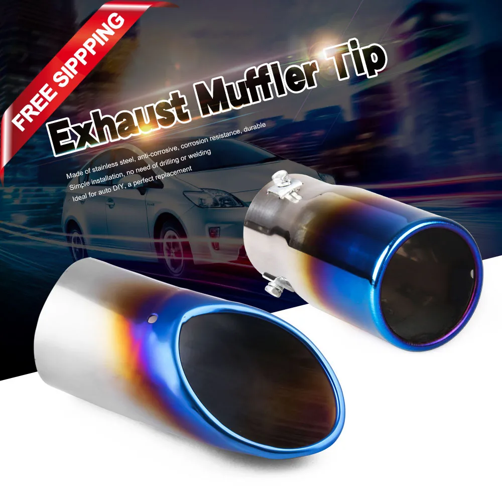 Universal Car Auto Exhaust Muffler Tip Stainless Steel Pipe Chrome Trim