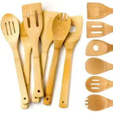 6X/Набор бамбуковых деревянных кухонных инструментов ложки шпатель деревянная посуда для приготовления пищи