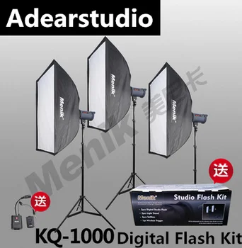 

Menik KQ-1000 Professional 1000 Watt Photo Studio Flash Lighting Kit for Video, Portrait and Product Photography NO00DC