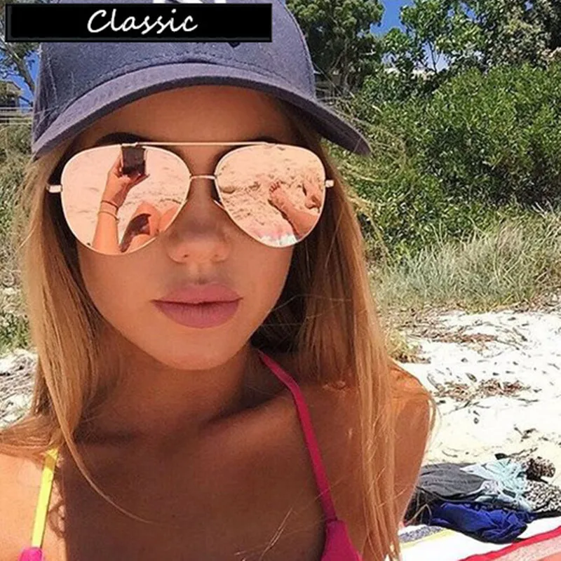 Luxury Brand Design Aviator Sunglasses Women Brand Designer Mirror Vintage Retro Sun Glasses For Women Female Lady Sunglass 2016