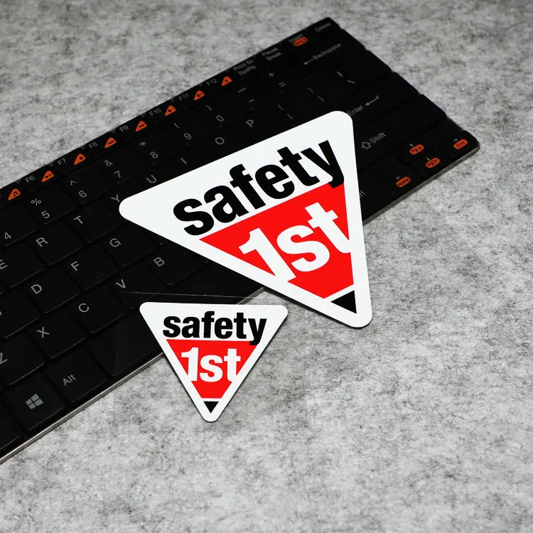 

GalonDeco SAFETY 1st Triangle Warning Mark Motorcycle Car Sticker Decals New Driver Rear Windsheild Safety Reflective Sticker