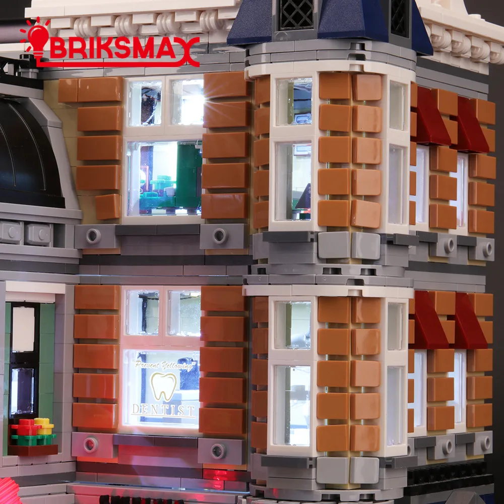 BriksMax Led Light Up Kit for Creator The Assembly Square Building Blocks Model Lighting Set Compatible with 10255