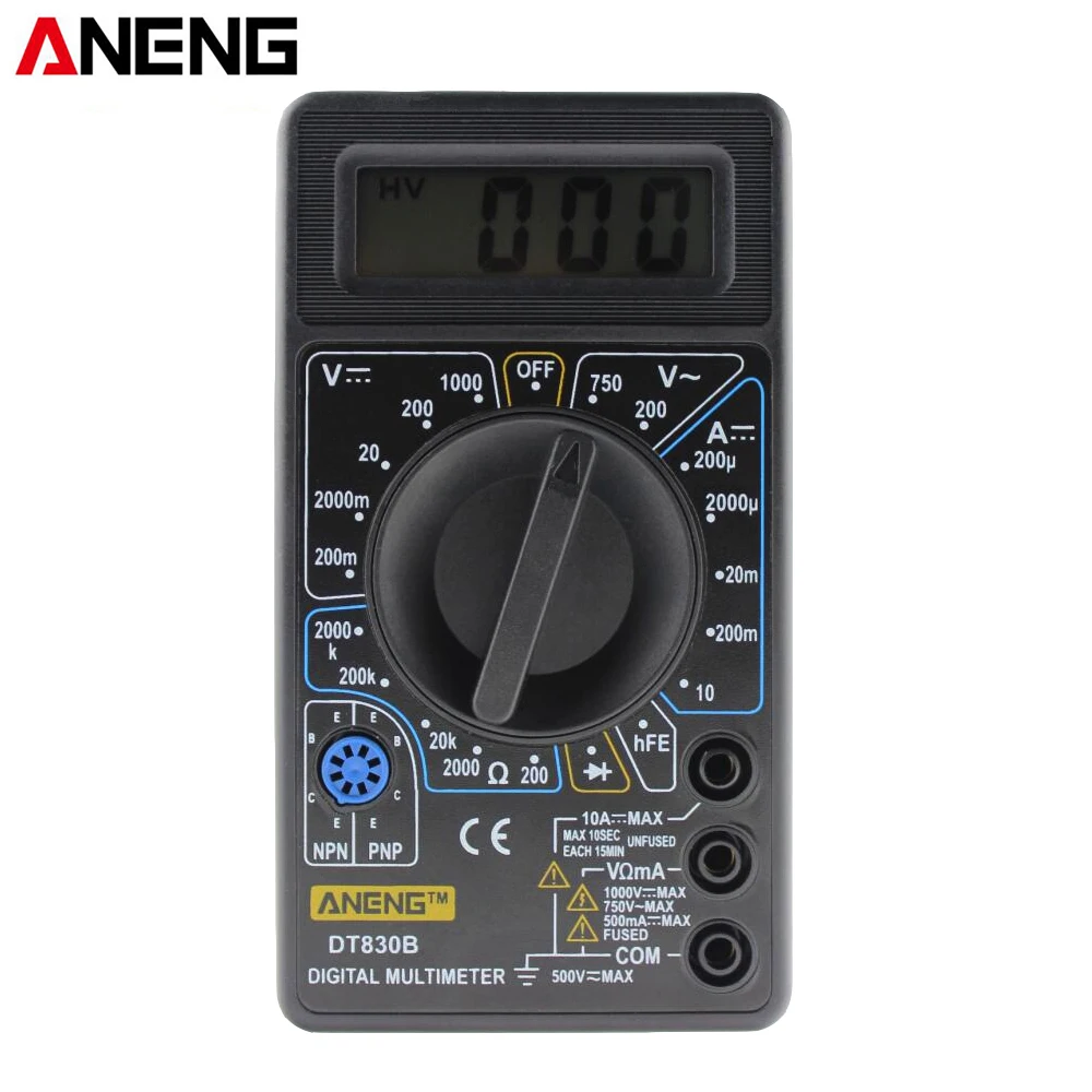 Цифровой мультиметр ANENG DT830B Электрический вольтметр амперметр Омметр тестер AC/DC