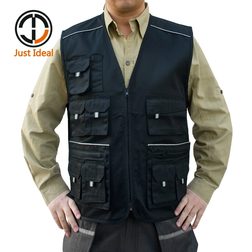 

2017 Men Jacket Vest Multi Pocket Travel Photographer Vest Spring Summer Male Plus Size Pocket Jacket Brand Clothing ID645