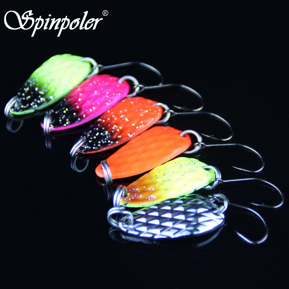 

Spinpoler 8pcs/Lot Fishing Lure Spoon Hard Bait With Hook 3cm 3.5g Metal Trout Carp Wobble Spoon Fishing Lures China Tackle