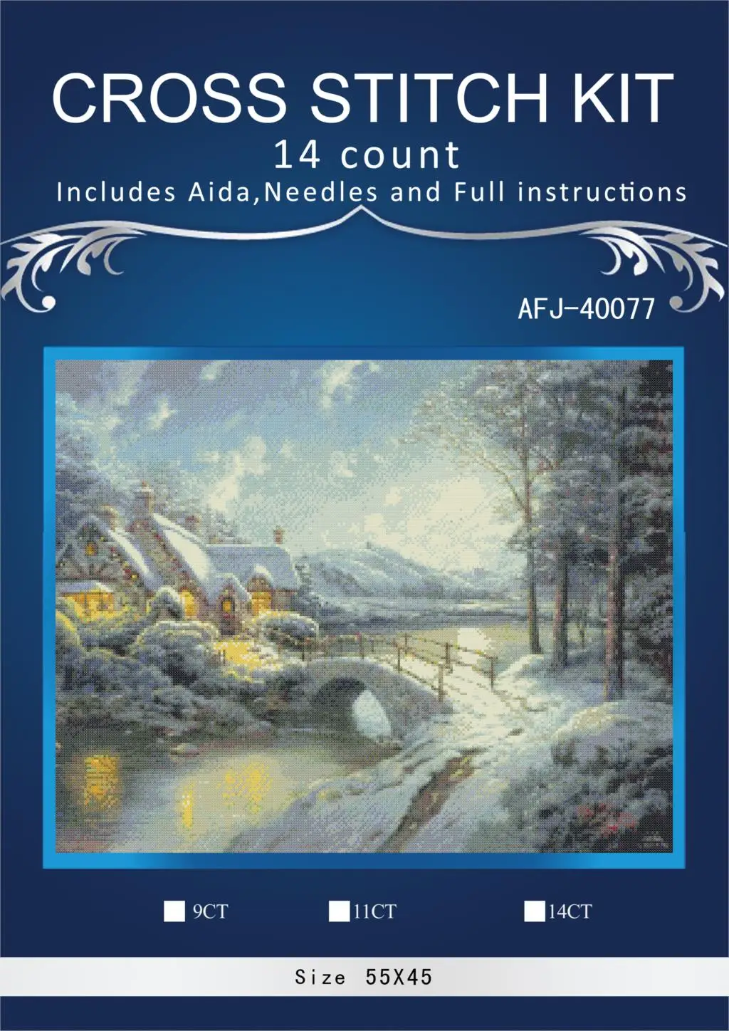 

11/14/16/18/27 Cross stitch Set Lovely Counted Cross Stitch Kit Snowing Country embroidery dim DMC ANCHOR