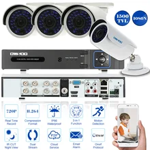 OWSOO 8CH AHD DVR Full 1080N/720P 4 шт. наружная 720P 1500TVL камера видеонаблюдения системы безопасности Водонепроницаемая ИК камера Onvif AHD DVR