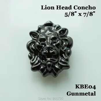 

(KBE04) 10pc Metal Concho Western Lion-head Concho Leathercraft Gunmetal