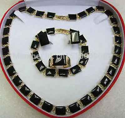 word Fine Women's gift WGP Quartz stone gems Black Necklace Earring Ring Bracelet gem women's jewelry + BOX -jewelry | Украшения и