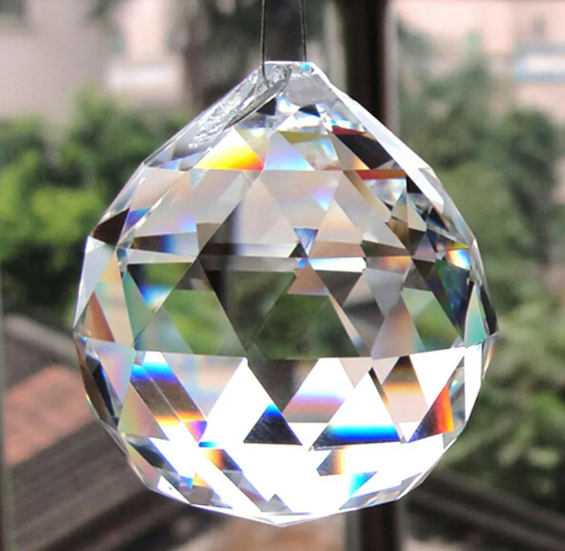 

New 1pcs Clear Feng Shui Hanging Crystal Ball Lamp Sphere Prism Rainbow Sun Catcher 20mm