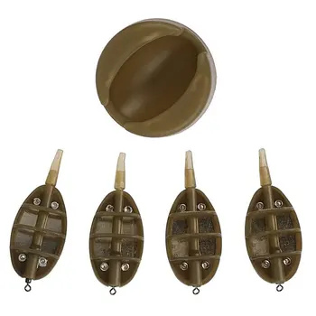 

5pcs/Set 30g 40g 50g 60g Inline Method Feeder With Ground Bait Mould Carp Fishing Casting Lead Sinker Bait Holder Thrower Set