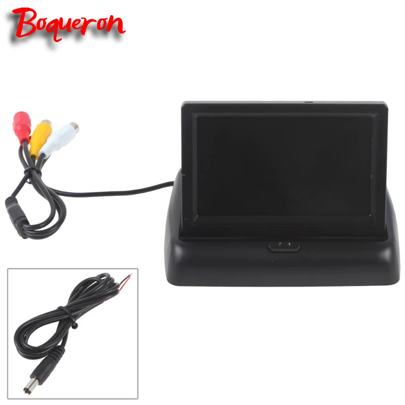 Car 4.3 TFT LCD Monitor Digital Color Screen Rear Camera Display Can Foldable 169 12V RCA Connectors Accessories (5)