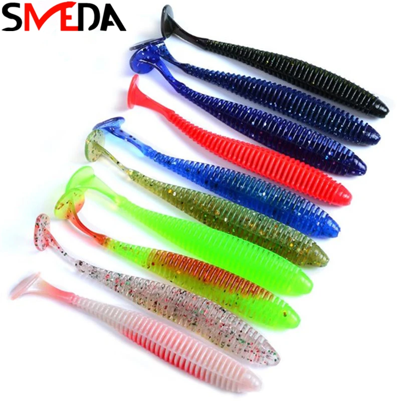 

10pcs Soft Lures Fishing Gear 85mm Shone Silicone Bait Minnow Wobblers Saltwater Fishing Lures