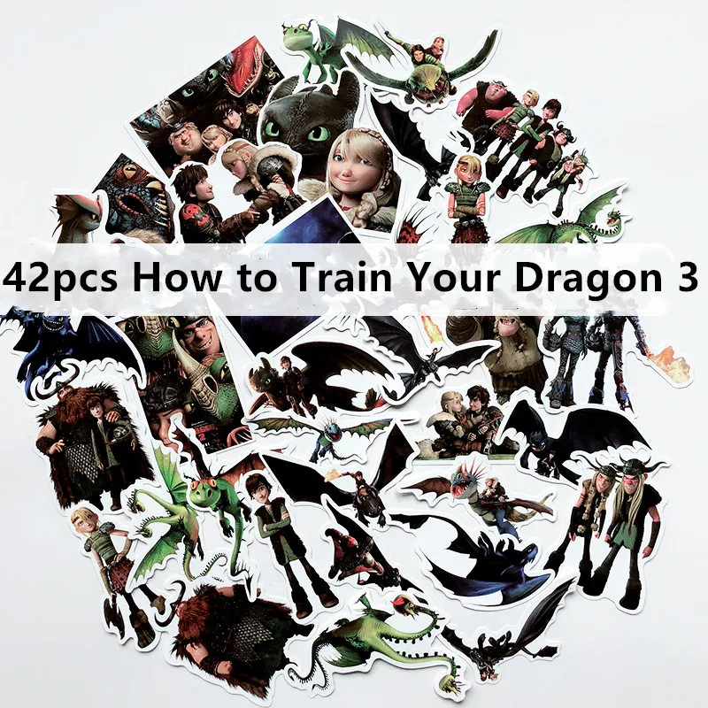 

42pcs PVC How to Train Your Dragon 3 animation does not repeat waterproof sticker sticker suitcase notebook scooter sticker