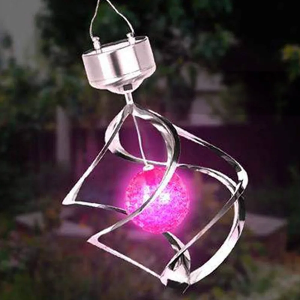 Solar Power LED Wind Spinner LED Light Outdoor Garden Courtyard Hanging