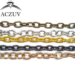 50 м 5 мм Родий золото бронза античная бронза металл кабель Цепи ювелирных изделий Ожерелья для мужчин кошелек цепи и Cothing Интимные