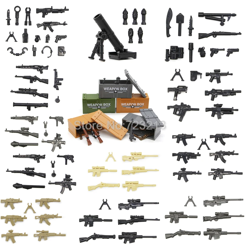 AK47 5 шт Камуфляж Пистолет Военный Набор оружия карабинах Пистолеты пистолет SWAT часть MOC аксессуары Костюм строительные блоки Кирпич игрушка