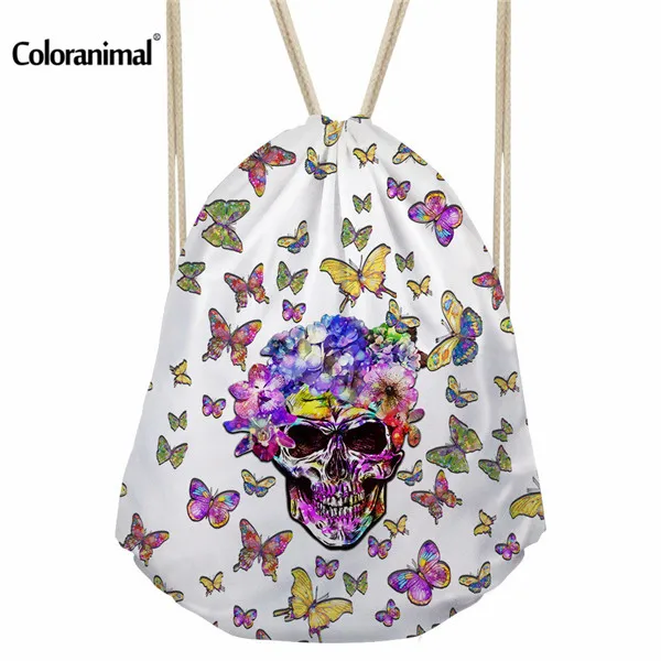 Coloranimal 3D печать панк череп Drawstring сумка женская повседневная Mochila Feminina сумка на плечо для мальчиков повседневная дорожная мягкая сумка для хранения - Цвет: CC3533Z3