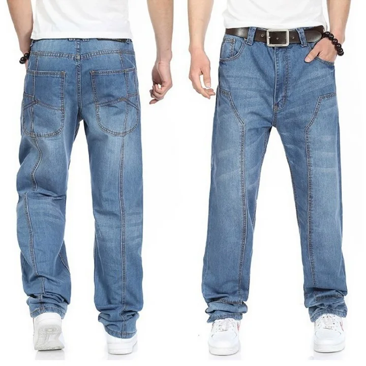 hot new large size jeans fashion loose jeans hip-hop casual  jeans wide leg jeans