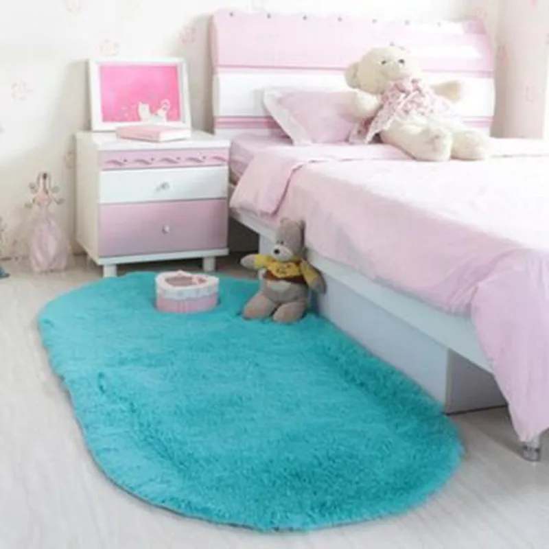 

16 Colors Solid Large Size Soft Oval Carpet Area Rugs Slip Resistant Floor Mats For Parlor Living Room Bedroom Home Supplies