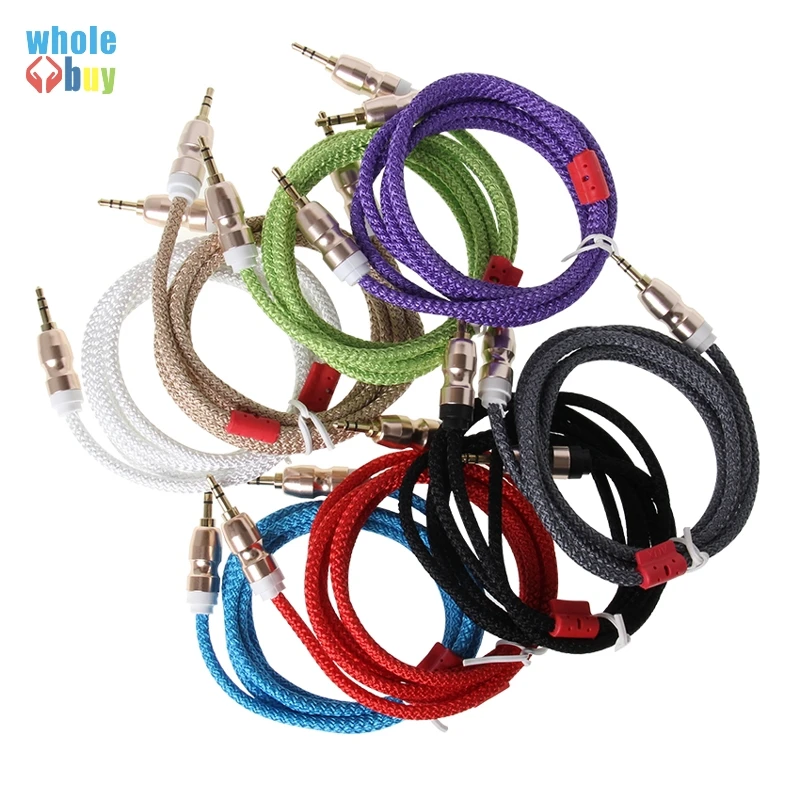 100pcs lot 3 5mm Jack Audio Cable Male To Male Wool Sweater Weave Aux Cable for IPhone Car Headphone Speaker Wire Line Aux Cord