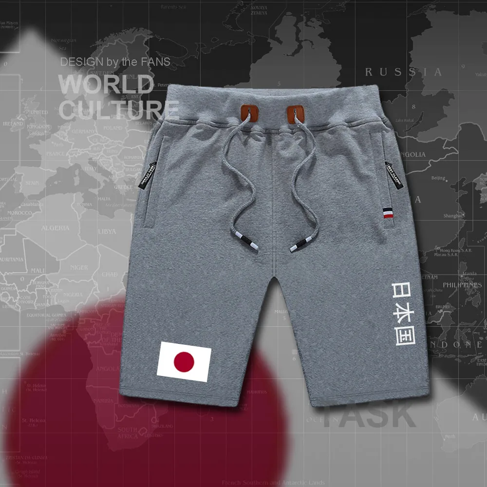 Японские мужские пляжные шорты Nippon, новинка, мужские пляжные шорты с флагом, для тренировок, на молнии, с карманом, для бодибилдинга,, JPN, японская страна, JP