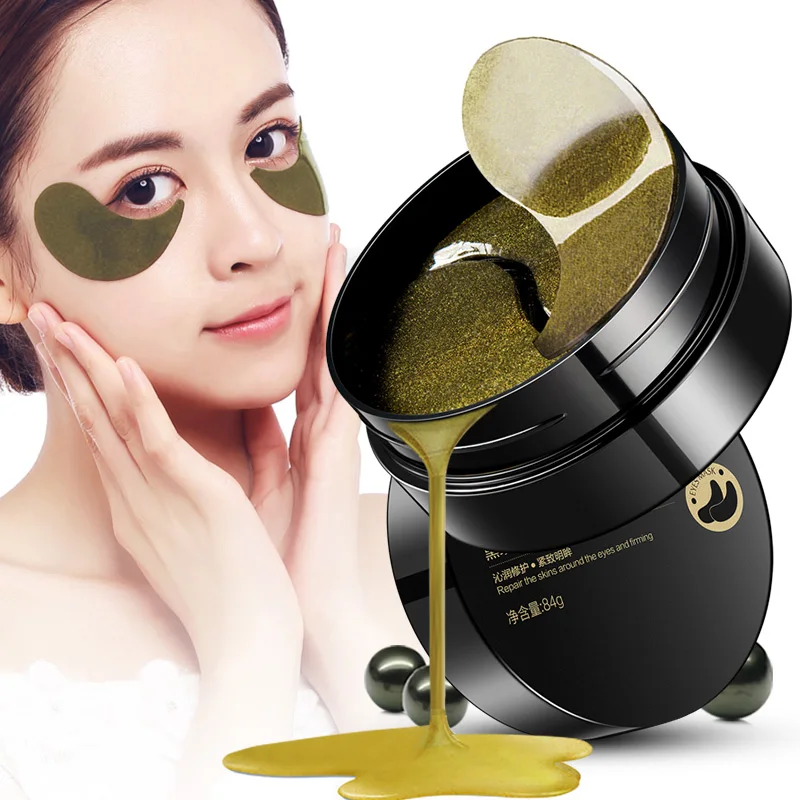 

60PCS Black Pearl Collagen Gel Eye Mask Crystal Moisturizing Eye Patch Dark Circle Eyelid Anti-Wrinkle Anti Aging Skin Care
