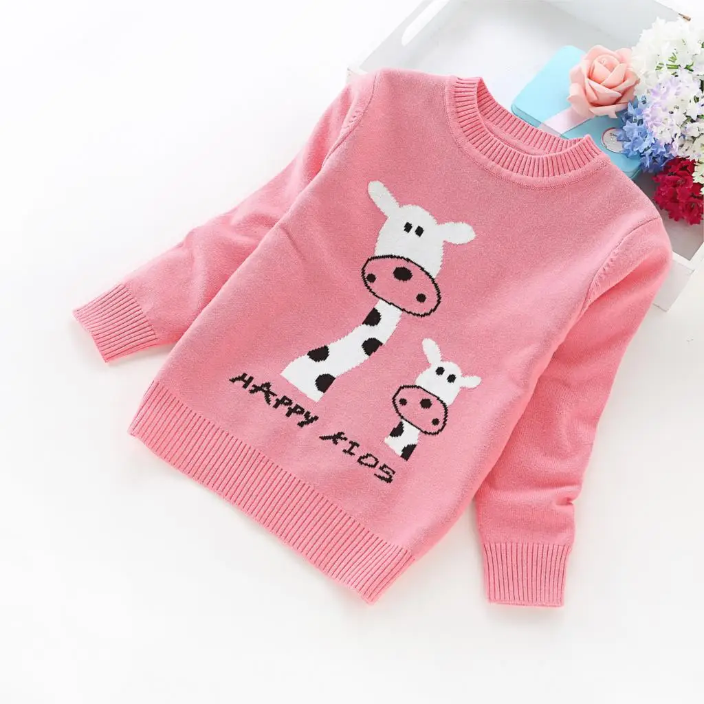 Г. Модные свитера для малышей от 2 до 6 лет хлопковый свитер зимняя детская одежда свитера с рисунками для мальчиков и девочек, 8517 - Цвет: pink