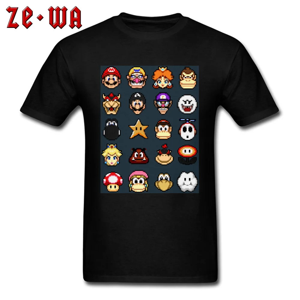 

Pixel Game T Shirt Men Super Mario Bro Cartoon Tshirt Cotton Crew Neck Tops & Tees Friends Personalized T-Shirt Adventure Time
