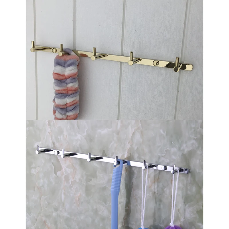جدار جبل النحاس الصلب رداء من منشفة هوك الحمام خطاف المنشفة رداء من منشفة معطف رف السكك الحديدية الذهب الكروم