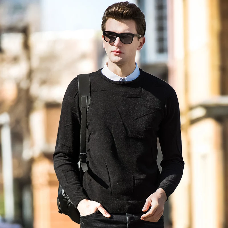 

Men's Sweaters Men Basic Pullover Slim Fit Long Sleeve Shirt Knitwear Pull Homme 2019 Spring New