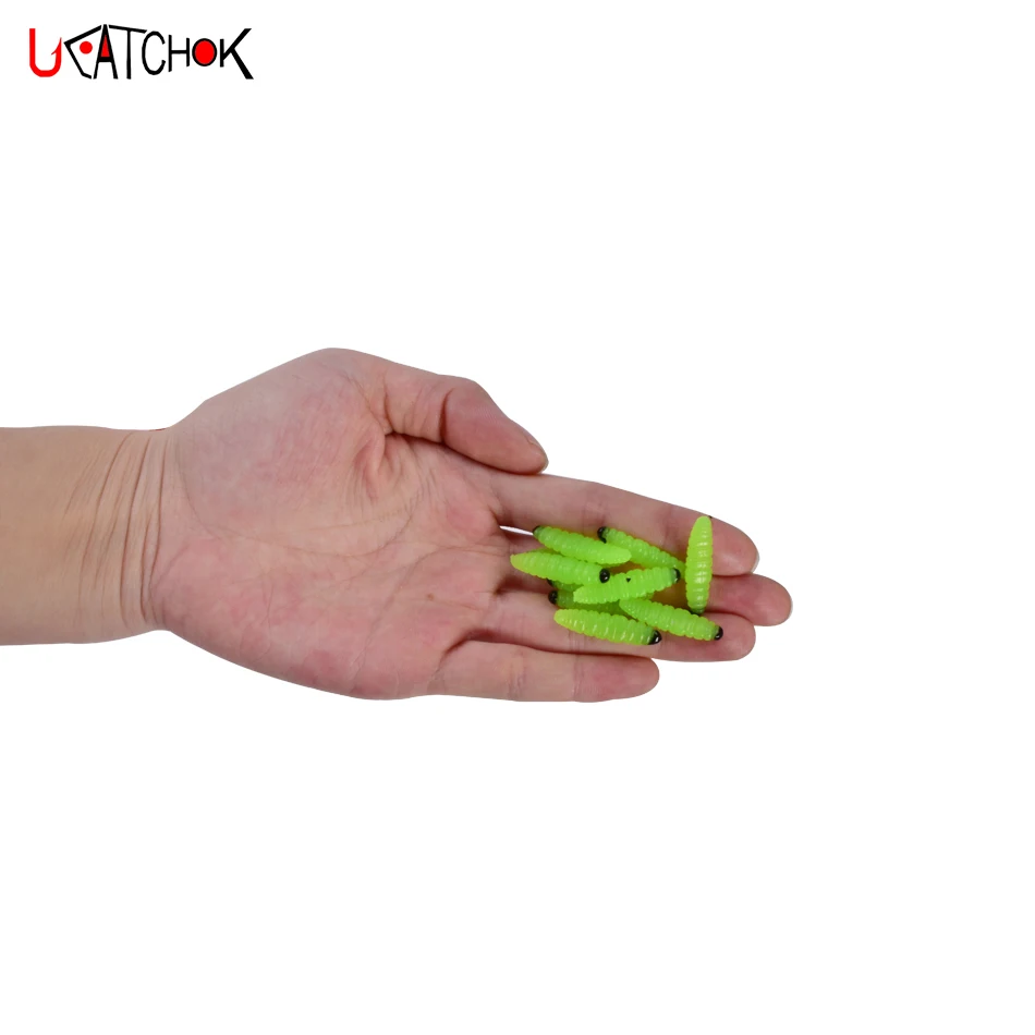 100pcs/box 3cm 0.4g black spot head high quality rubber worm shape soft bait artificial insect fishing lure bait fishing tackle
