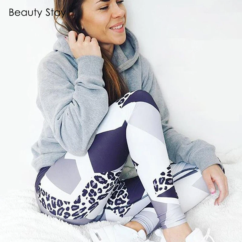 Beauty Stay Women Fitness High Waist Workout Leggings Push Up Sexy Ankle-Length Elasticity Stretch Summer Pencil Pants