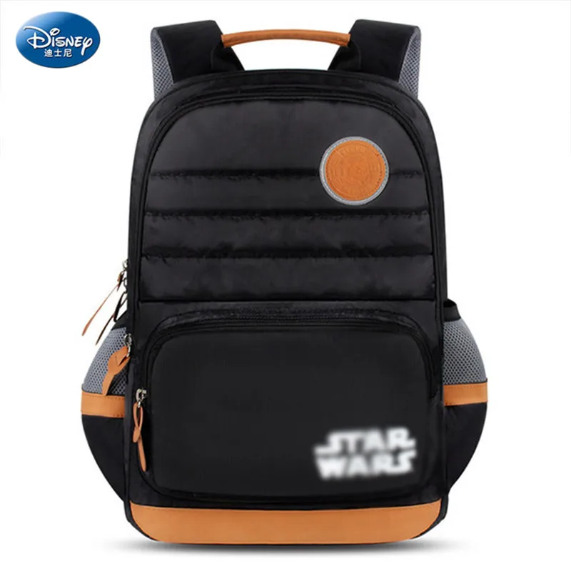 

Disney Star Wars School orthopedic backpack Zipper side pocket Children's school bag arcuate Shoulder Strap backpack