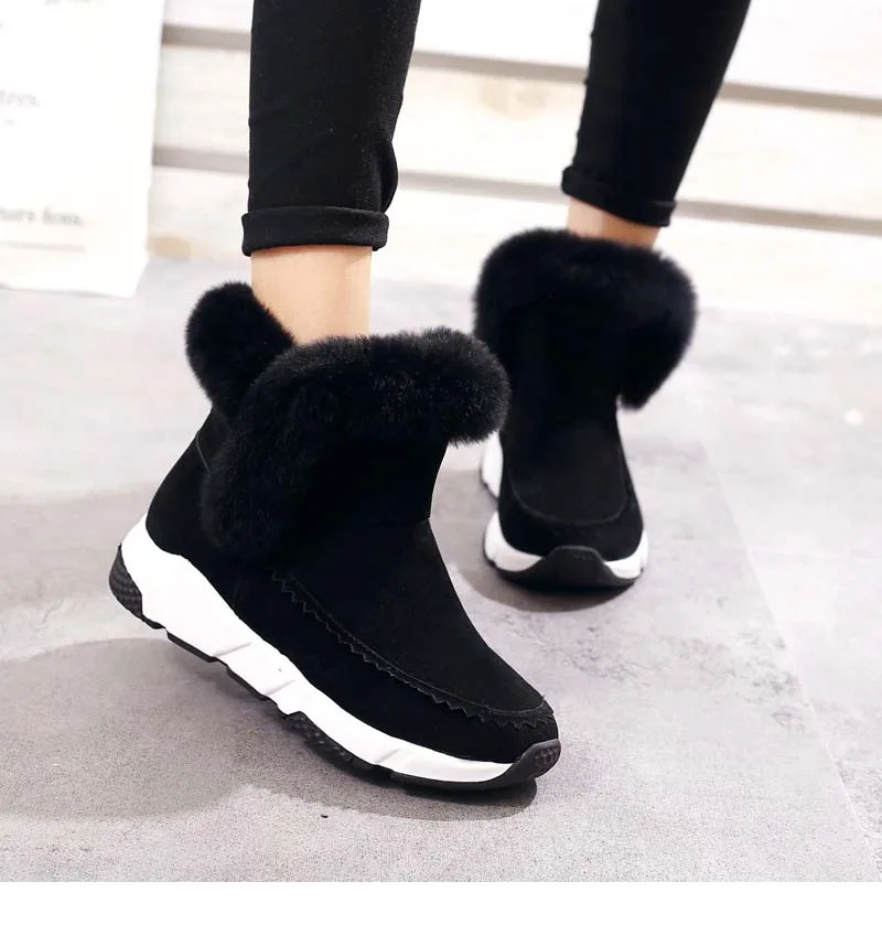 Cuculus/ г., зимняя модная женская обувь на танкетке с искусственным мехом в стиле пэчворк женские ботинки теплые зимние женские ботинки на платформе черного цвета, 1036