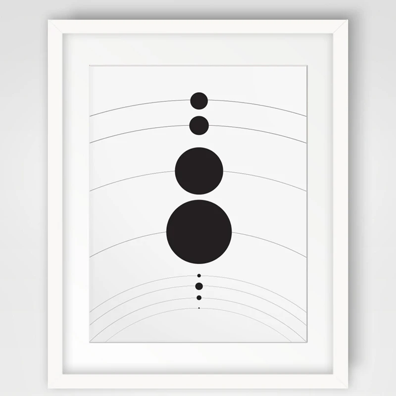 Us 268 46 Offsolar System Planet Canvas Painting Universe Wall Art Black And White Posters Prints Pictures For Kids Room Home Decor Unframed In