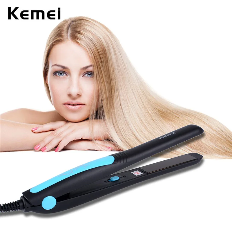 

Kemei Professional Tourmaline Ceramic Hair Straightener Flat Iron Styling Tools Electric Thermostatic Hair Straightening Irons