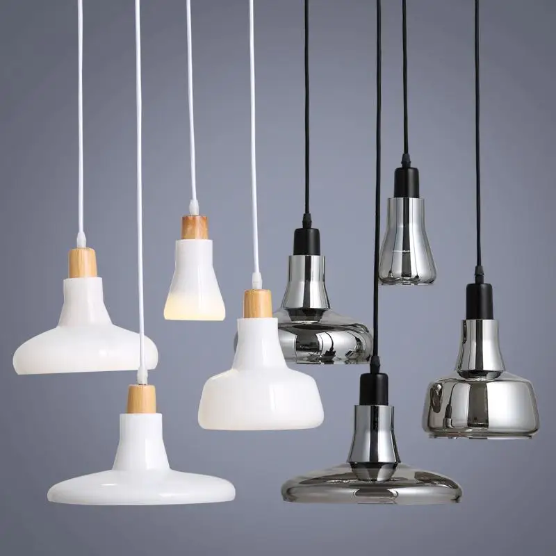 Italy Modern High Power LED Porch Glass Pendant Lights Smoke Grey Glass Lampshade Bar Counter
