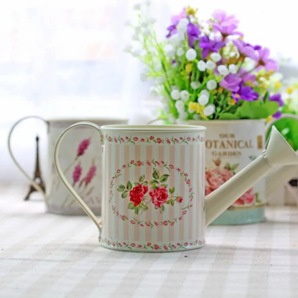 2018 new European pastoral style candy color dot small iron bucket gardening flower arranger photo decoration drop shipping 2018 new European pastoral style candy color dot small iron bucket gardening flower arranger photo decoration drop shipping