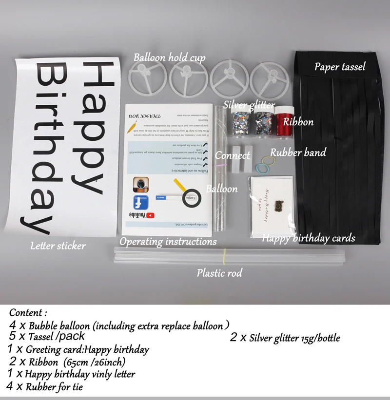 Buon Compleanno Per Il Fidanzato Marito Padre Regalo Silver Glitter Bolla Palloncino 18 Pollici Non Elio Regalo Di Compleanno Kit Fai Da Te Stand Palloncini E Accessori Aliexpress