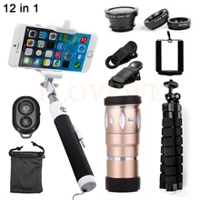 Mobile lens Kit 10X Zoom Telephoto Lenses Telescope For Xiaomi redmi 2 3 S 4 note 3 MI4 MI5 MI6 Fish eye Wide Angle Macro Lentes